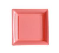 12 Assiettes Carrées En Plastique Rose 23,5 Cm Taille Unique Rose