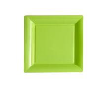 12 Assiettes Carrées En Plastique Vert Anis 23,5 Cm Taille Unique Vert