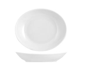 12 Assiettes Gondole Tivoli En Porcelaine Blanche 21X18 Cm Fabriquées En Italie
