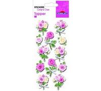 12 Autocollants 3D - Roses et noeuds Multicolore G