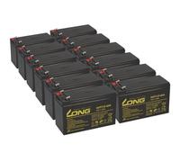 12 batteries Kung Long WP7,2-12A F2 AGM, 12V, 7,2Ah – compatibles avec l'onduleur Benning Enertronic S 5kVA
