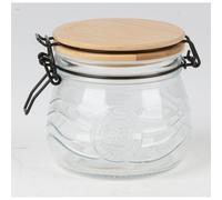 12× Bocal De Conservation En Verre Avec Couvercle En Bambou 500 Ml
