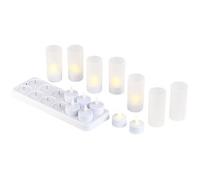 Lunartec : 12 bougies chauffe-plat LED avec photophores et station de chargement G