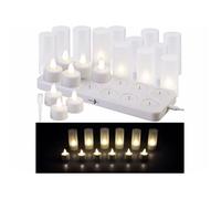12 bougies chauffe-plat LED rechargeables avec photophores