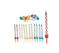 12 bougies d'anniversaire multicolores