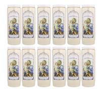 12 Bougies neuvaine de Saint Joseph 17,5cm - Bougie Neuvaine - Culte Chrétien en Cire végétale