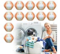 12 Boules Anti Poils pour Machine à Laver - Capture Poils Chats & Chiens, Peluches, Poussière - Réduit les Enchevêtrements et les Odeurs, Réutilisables Boule Anti Poil Machine à Laver (Orange)