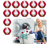 12 Boules Anti Poils pour Machine à Laver - Capture Poils Chats & Chiens, Peluches, Poussière - Réduit les Enchevêtrements et les Odeurs, Réutilisables Boule Anti Poil Machine à Laver (Rot)
