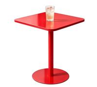 12 Choix De Couleurs, Table De Bistro Sur Pied Mobile Léger, Table D'appoint Carrée À Colonne Unique, Petite Table De Pub Polyvalente Pour Balcon, Chambre À Coucher, Café, Patio(rouge,60x60x73cm)