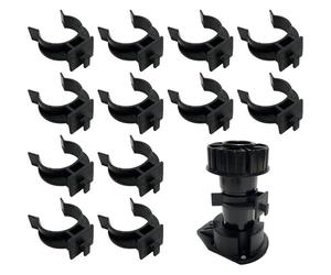 12 Clips de Plinthe pour Pieds de Meuble Réglables, Fixation de Socle de Cuisine, 4 x 3,5 cm, Plastique Noir