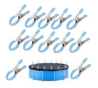 12 clips en métal pour Intex pour bâche de piscine avec protection | Pour Coleman salu-Spa Lay z Spa - Clips coupe-vent pour couverture de piscine hors sol (clips de 12 cm pour piscine)
