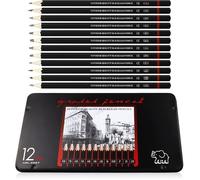 12 Crayons Dessin Professionnel,Crayon Papier 8B 7B 6B 5B 4B 3B 2B B HB F H 2H Ecriture Douce Croquis Crayon Papier Dessin,Adaptée