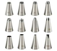 12 Douilles Inox Réutilisables, Décoration Gâteaux Adapté Poche À Douille | Inox 304 anticorrosion, 12 douilles glaçage surface lisse lavable, compatible poches standard, pâtisserie maison pro