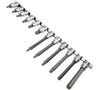 12 embouts de tournevis LONGS + COURTS à six pans creux 5-12 mm sur barrette de connexion
