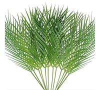 12 feuilles de palmier areca artificielles, feuilles de palmier tropical artificielles de 68 cm de long avec tiges, plante artificielle pour le dimanche des Rameaux, les fêtes hawaïennes Luau, les mar