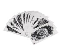 12 Feuilles Manches Complètes Tatouages Temporaires Noir Animal Lion Loup Grand Motif Simulation Tatouage Autocollant Réaliste Fa...