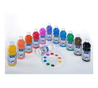 12 Flacons De Gouache - Peinture Ultra-Lavable - 500ml - Assortiment - Lefranc Bourgeois