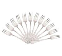 12 fourchettes à dessert en acier inoxydable, 15 cm, polies à haute brillance