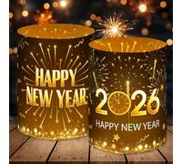 12 Lanterne Decoration Table, Deco Nouvel an 2026, Décoration Kit Fete, Happy New Year 2026 Deco Accessoire, pour Bougies Chauffe-Plat