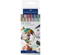12 Marqueurs Couleurs Métallisées Multi-Supports Faber-Castell