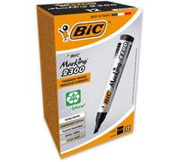 BIC Marking 2000 ECOlutions Marqueurs Permanents à Pointe Conique Moyenne - Pour Carton, Plastique, Bois, Métal - Noir, Boîte de 12