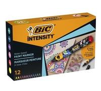 12 marqueurs - Peinture à base d'eau - Pointe ogive - Tous supports - BIC Intensity