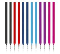 12 Mines de rechange compatibles avec Legami, [2 Violet, 2 Rose, 2 Rouge, 2 Bleu Ciel, 2 Bleu Foncé, 2 Noir, 0.7 mm] Compatibles avec les stylos LEGAMI, mines rechargeables pour stylos gel effaçables