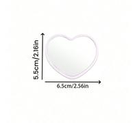 12 mini-miroirs en forme de cœur, surface polie, cadre en plastique, placement de bureau, sans parfum, thème floral, portable, sans électricité requise, miroir de bureau élégant | Miroirs durables, mi