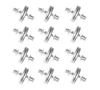 12 Paires Aimant Rideau 20mm Attache Rideau Magnetique Accroche | Alliage metallique, installation rapide sans percage, crochet aimante puissant, design discret argente