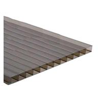 12 Panneaux de Serre en Polycarbonate, Feuilles de Fibre de Verre de 0,4/0,6/0,8 mm, pour Plafond de Balcon ou de Garage, faciles à Plier et à Couper (Marron, 1,05 x 1 m - 6 mm)