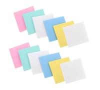 12 Paquets Bloc-notes Adhésif Coloré Transparent, 12 Carnets pour bureau | Surface Givrée en PVC, Notes Autocollantes pour École, Classement Pratique par Teinte, Format Compact 7,8x7,8x0,5cm