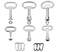 12 Passe Partout Set, FORMVERSITY Clé Triangle Poubelle Cle Carre ente en Métal, Square Key Clef Triangle, Clés Universelle Armoire Electrique, clé Pompier