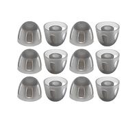 12 PCS Accessoires d’écouteurs en dôme d’aide auditive, Alternative en silicone souple Noir Bouchons d’oreille amovibles pour les personnes âgées modérées Déficience auditive (S)