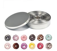 12 PCS Biscuit Biscuit Coucheurs Ensemble, moule à biscuits rond en acier inoxydable en tailles graduées pour la boulangerie de beignet à pâtisserie
