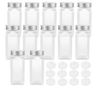 12 PCS Bocal à Épices Carré Contenants En Verre Assaisonnement Bouteille Cuisine et En Plein Air Camping Contenants À Cond-Mingmei®
