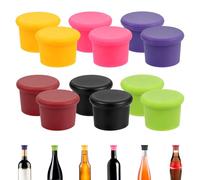12 Pcs Bouchon Bouteille Vin, Bouchons de Bouteilles en Silicone Réutilisables, Bouchon Bouteille Verre pour Prosecco, Vin, Bière, Champagne Pétillant, Préservant la Chair