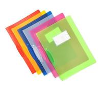12 Pcs Chemises Plastique Transparent Avec 6 Couleurs Dossier Pochette A4 Pochette Document Personnalisable avec Porte Carte