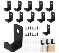 12 Pcs Crochet Noir Porte Manteau Petit L Individuel,Crochet Mural a Visser | Porte-Manteaux Solides en Acier Inoxydable pour Salle de Bain, Cuisine, Suspendre des Vêtements, Serviettes