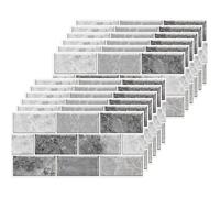 12 Pcs Gris Blanc Sticker Carrelage Adhesif Mural 3d Cuisine Salle de Bain (15x 30cm) CARRELAGE