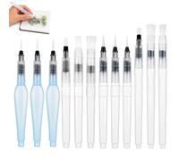 12 Pcs Mini Pinceau Aquarelle, Réservoir d'eau, Pointes Double | Pinceau Aquarelle à Réservoir d'Eau, Poils Nylon, Léger, Portable, pour Débutants et Experts