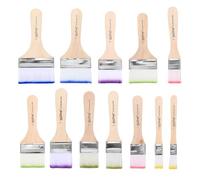 12 Pcs Pinceau Plat Peinture, Pinceaux Peinture Mur, Pinceaux Plats, Petit Pinceau, Pinceaux à Vernis, à Poils, Acrylique pour Bricolage Murale