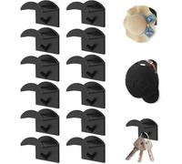 12 Pcs Porte Casquette Noir Chapeau Mural Support Plastique Crochet Adhésif de Baseball pour Porte Placard Bureau Maison Chambre