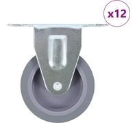 12 pcs Roulettes fixes 75 mm