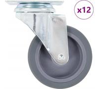 12 pcs Roulettes pivotantes 75 mm