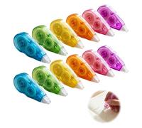 12 PCS Rubans Correcteurs Mini, Bande de Correction Tape 4 m x 5 mm, Rouleaux de Correcteurs Souris, idéal pour l’École, le Bureau et les Projets DIY, en 6 Couleurs Attrayantes, correcteur blanc