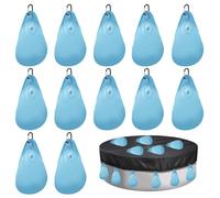 12 Pcs Sacs d'eau Lourds pour Couverture de Piscine, Coussin d'air de Piscine, Sacs de Poids pour Bache Piscine, Sac de Suspension pour Couverture de Piscine, PE, 23x34cm, Bleu Peu Profond