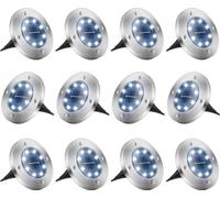 12 PCS Solar Ground Lights Outdoor étanche LED Lampes de sol pour patio Lawn Yard Landscape Pathway Walkway