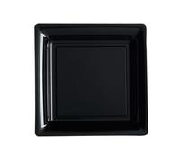 12 Petites Assiettes Carrées En Plastique Noir 18 Cm Taille Unique Noir