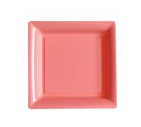 12 Petites Assiettes Carrées En Plastique Rose 18 Cm Taille Unique Rose