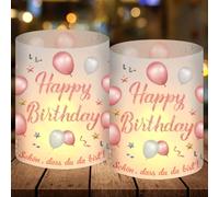 12 Photophores Décoratifs Anniversaire, Décoration de Table Happy Birthday, Deco Anniversaire Femme Homme pour Lumières de thé et Bougies
